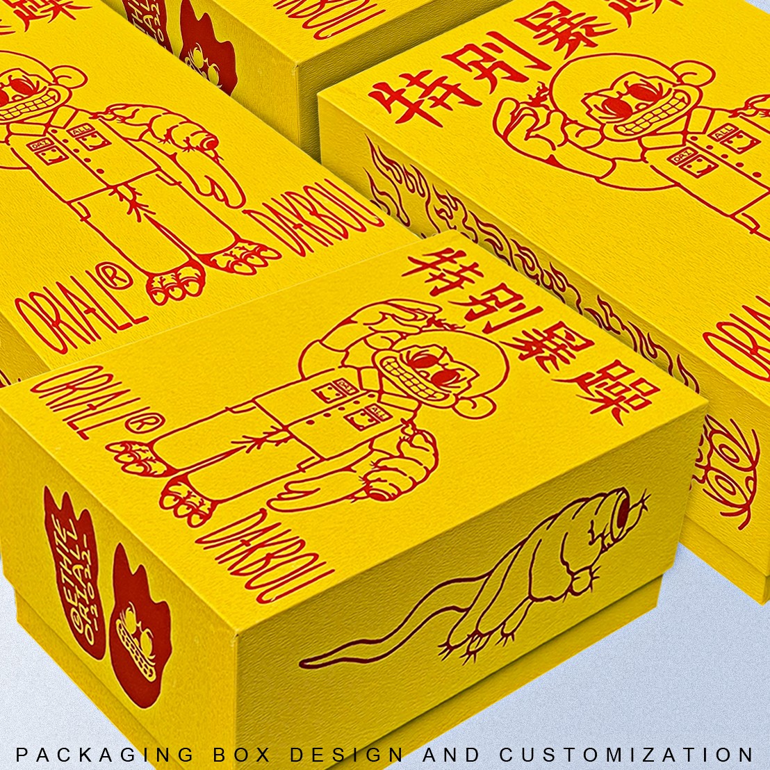 Yellow Customized flip-top cardboard box - Custom Paper Packaging Box