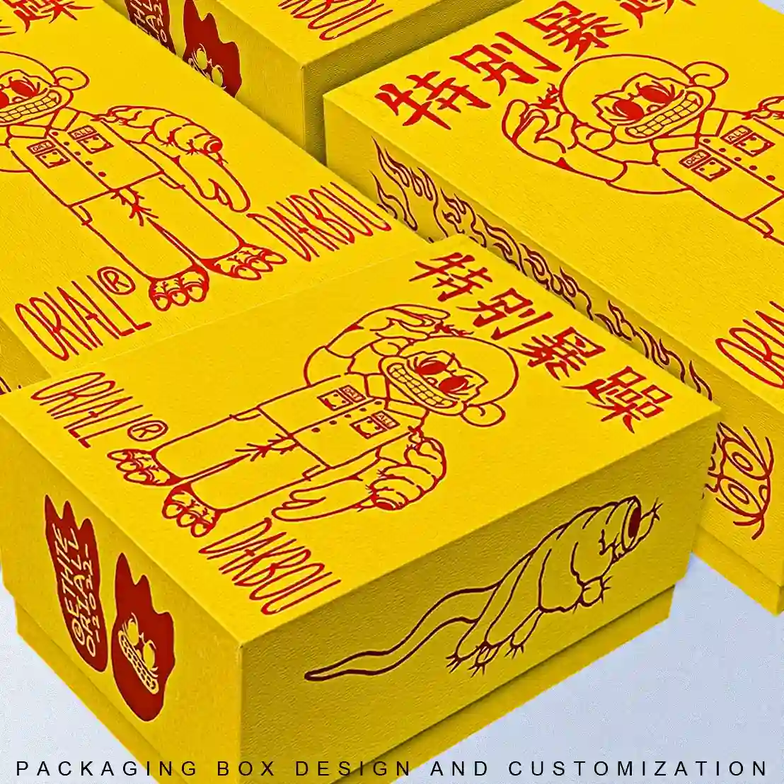 Yellow Customized flip-top cardboard box - Custom paper box product image