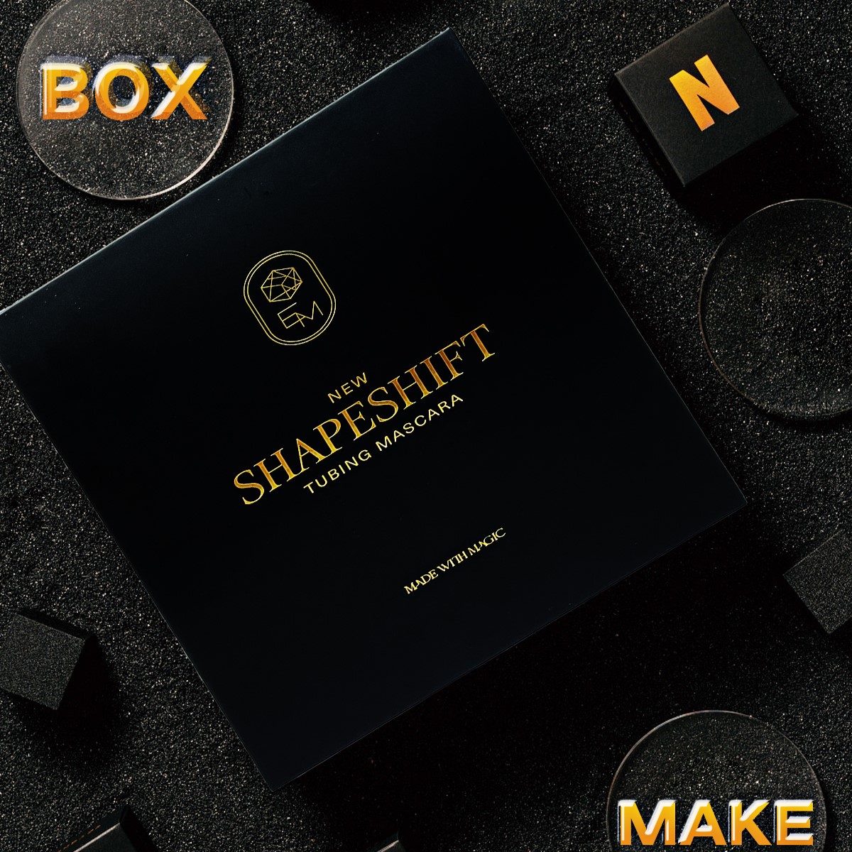 Black and gold Customized flip-top cardboard box - Custom paper box product image