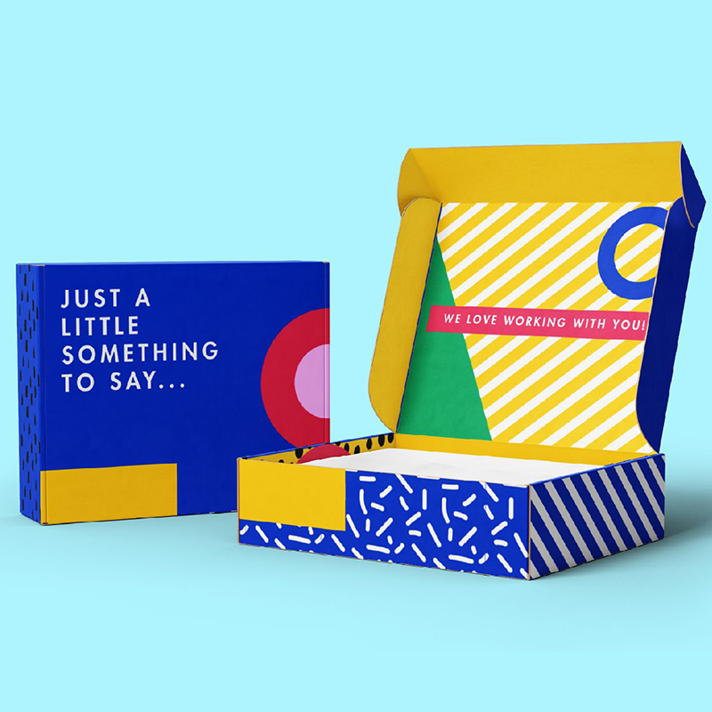 Business Memphis Color-Blocked Geometric Gift Box Mailer Box - Custom paper box product image