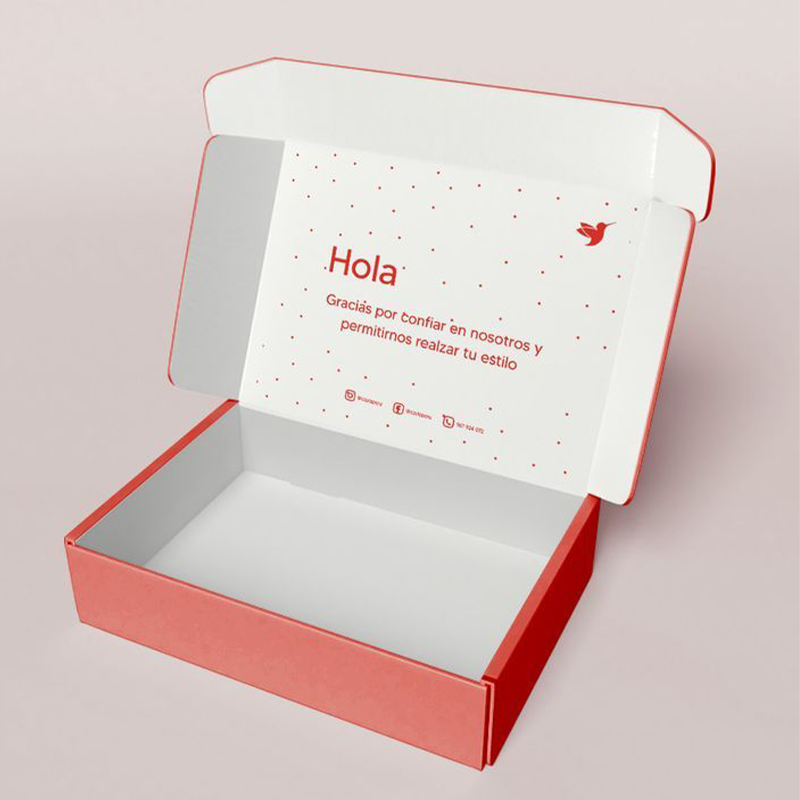 Fashion Coral Red Minimalist Greeting Shipping Box Mailer Box - Custom paper box product image