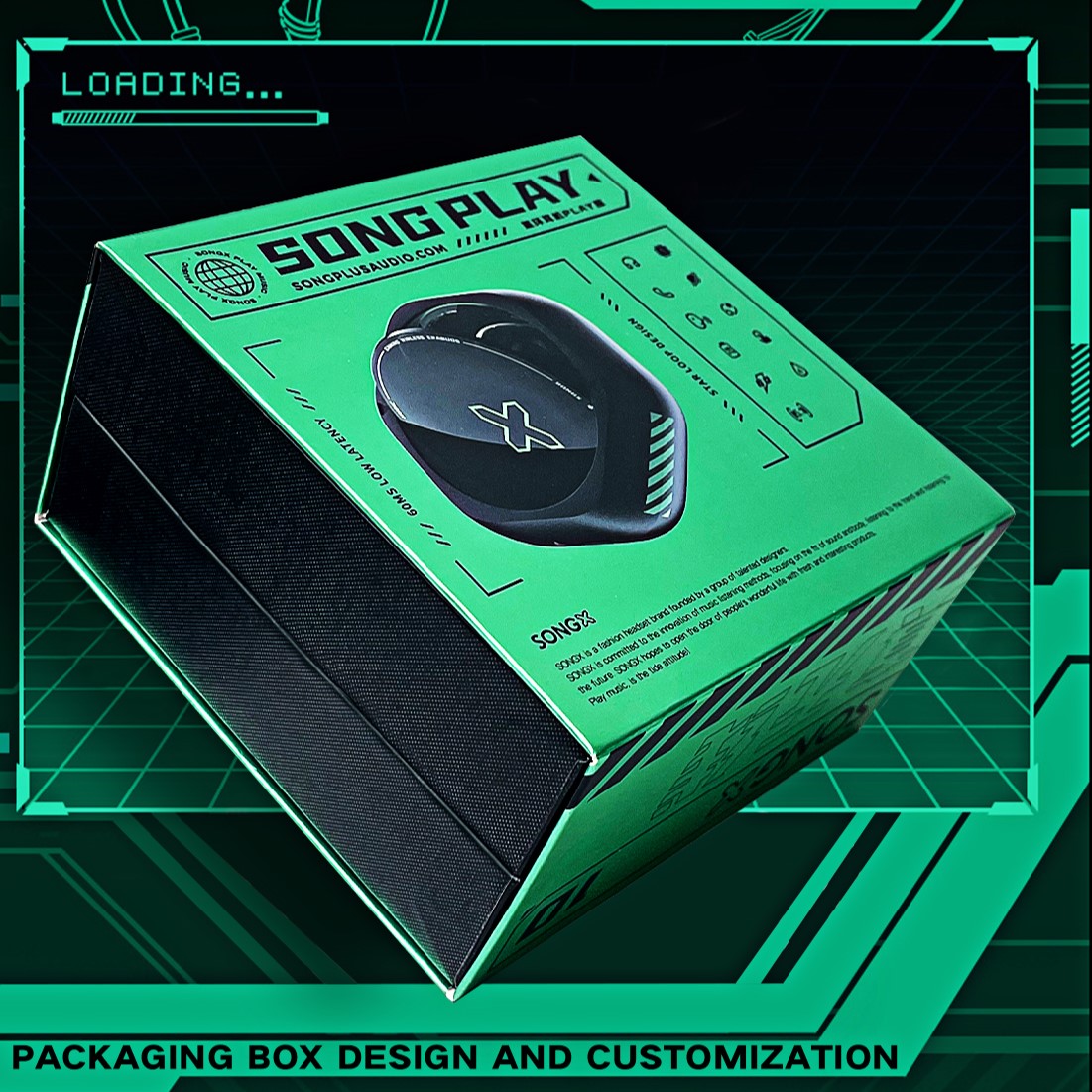 Bluish-green Customized flip top cardboard box - Custom paper box product image