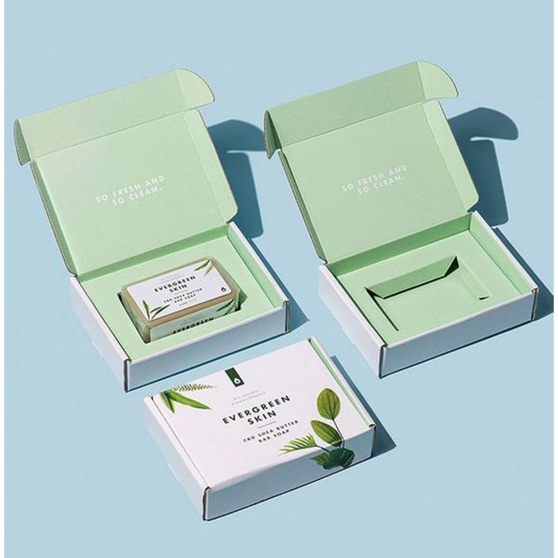 Beauty Mint Green Minimalist Skincare Gift Box Mailer Box - Custom paper box product image