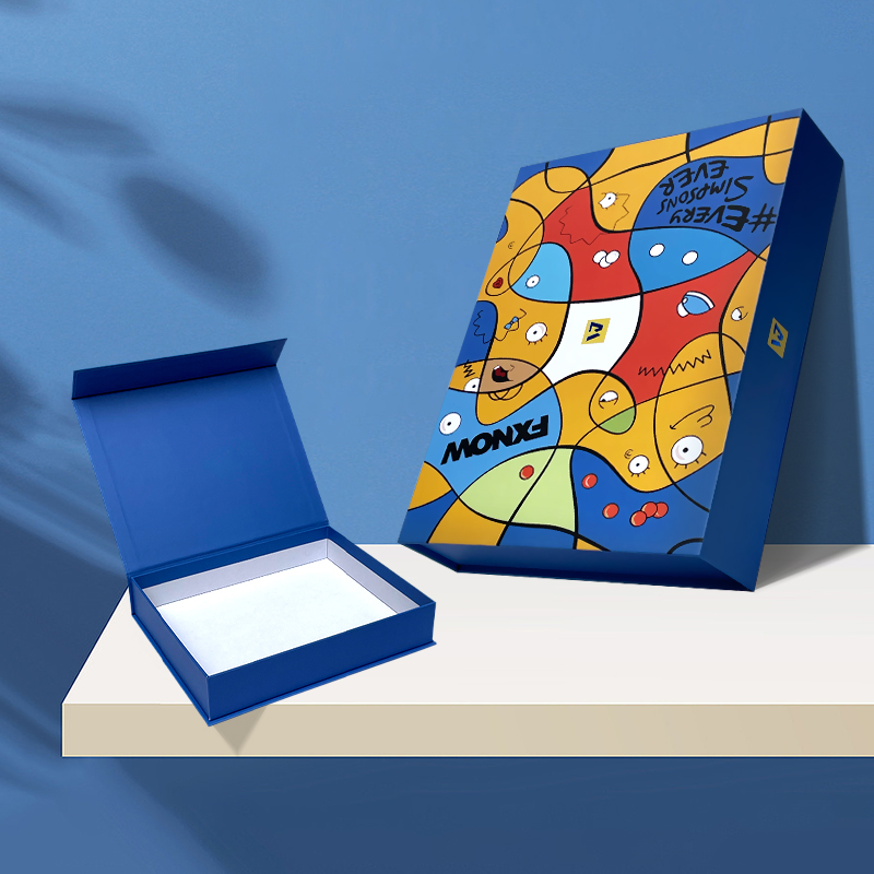 Dark blue Customized flip-top cardboard box - Custom Paper Packaging Box
