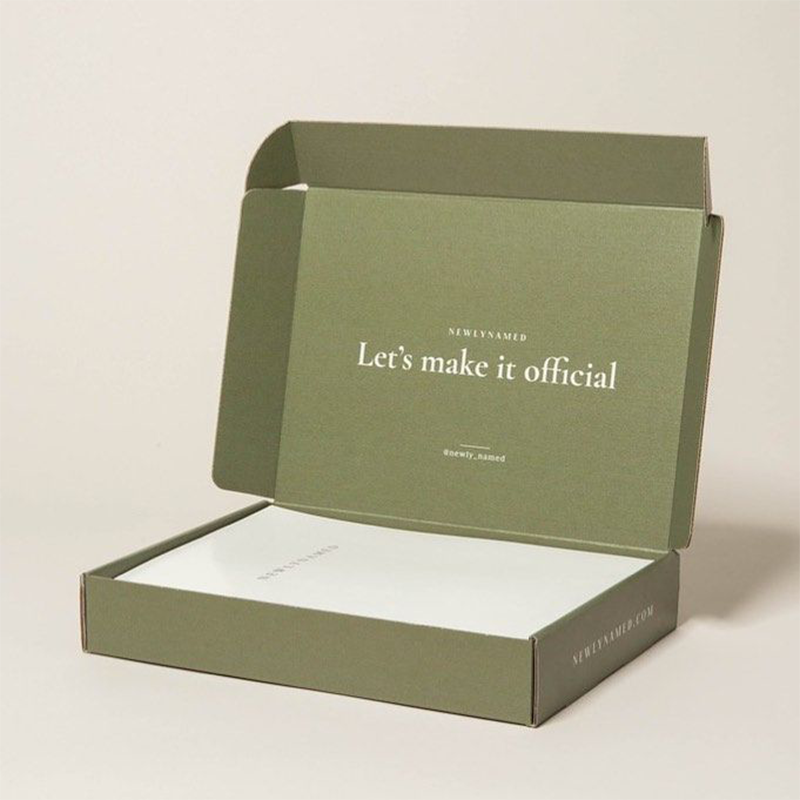 Business Olive Green Minimalist Brand Official Announcement Gift Box Mailer Box - Custom paper box product image