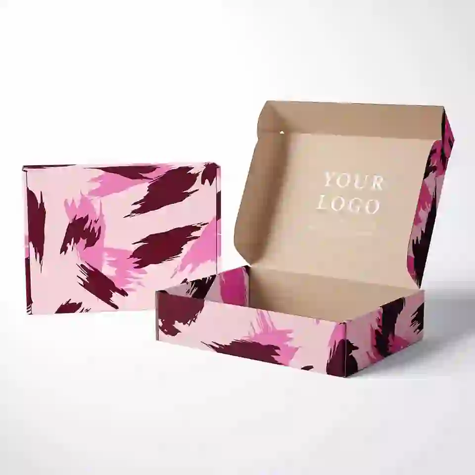 Pink corrugated paper mailing box - Custom paper box product image