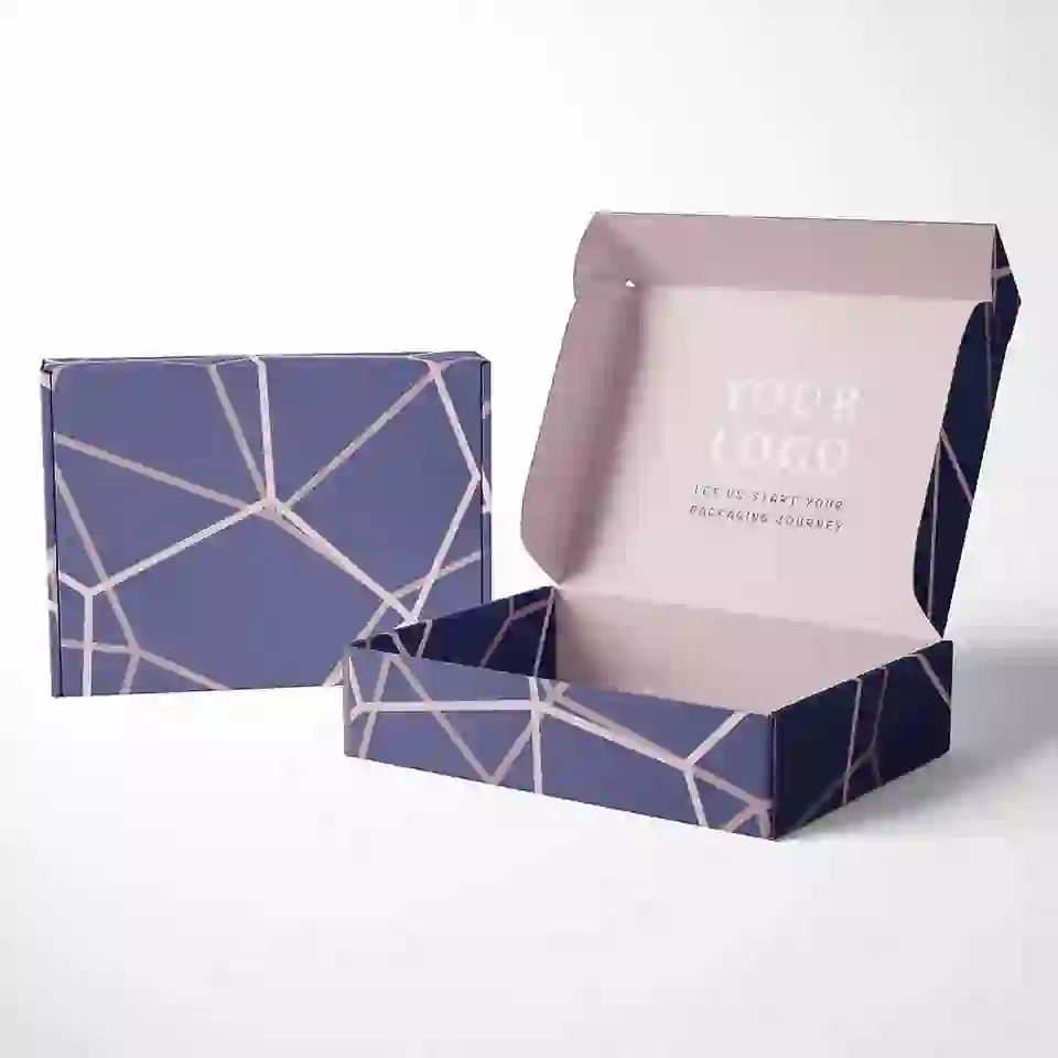 Purple mailing corrugated cardboard box - Custom paper box product image