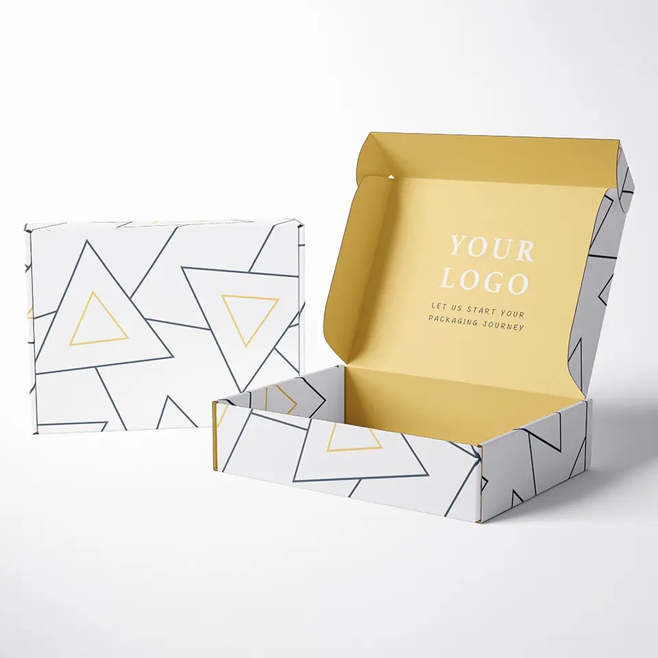 White mailing corrugated cardboard box - Custom paper box product image