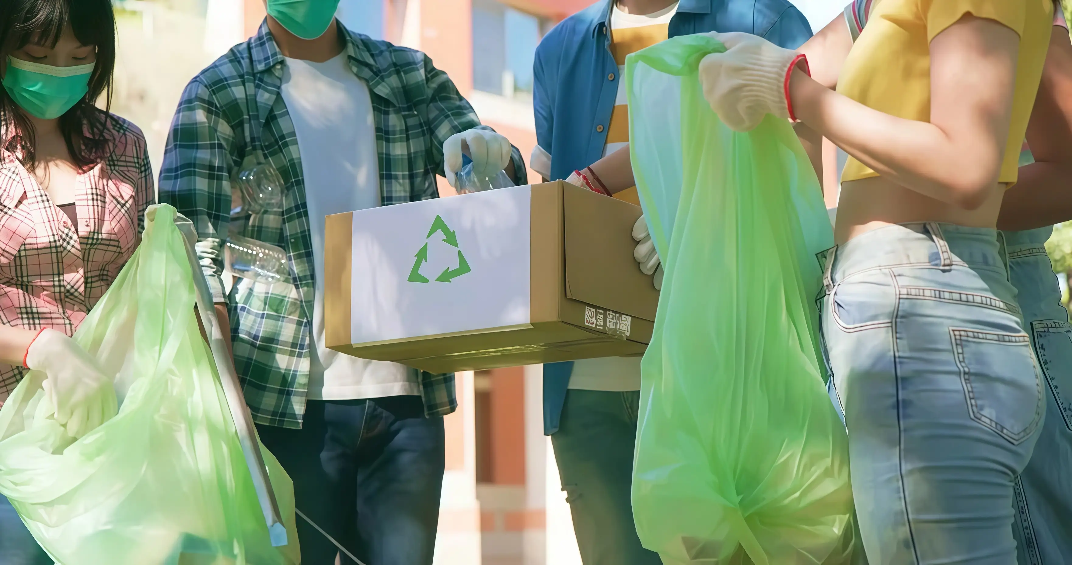 Wanjia Paper employees participating in environmental conservation public welfare activities and community service